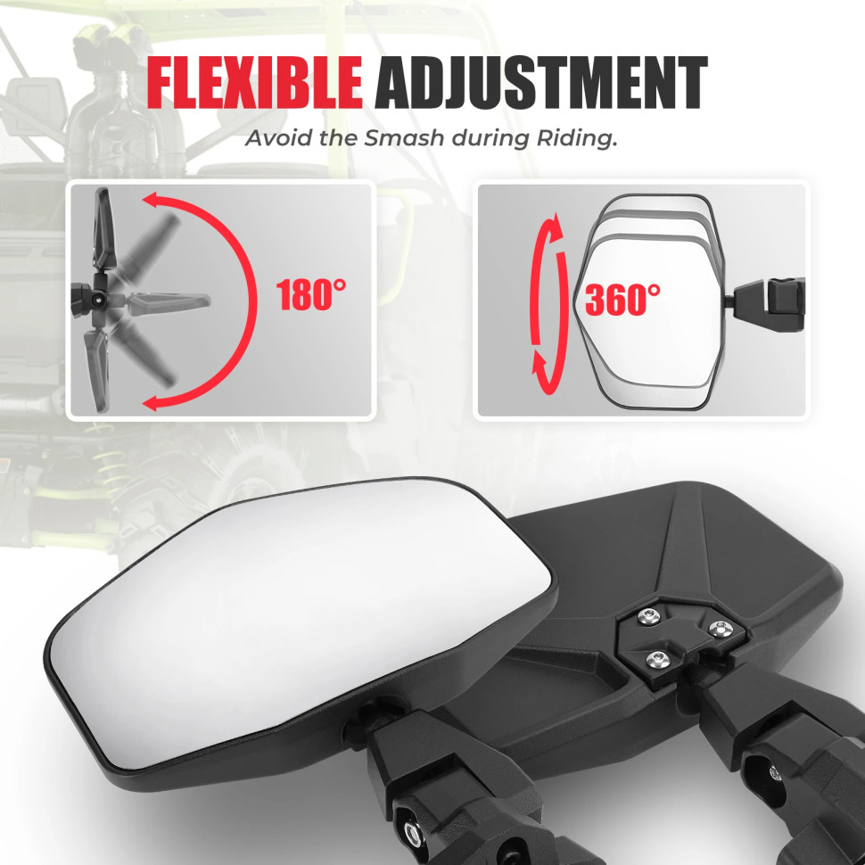 Зеркала боковые Kemimoto Premium для CanAm Defender / Trail 715002459 B0106-07001BK