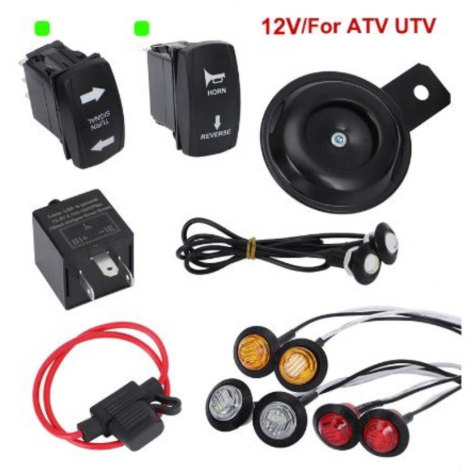 Комплект универсальных поворотников со сзвуковым сигналом UTV /ATV TSK100 TSK100