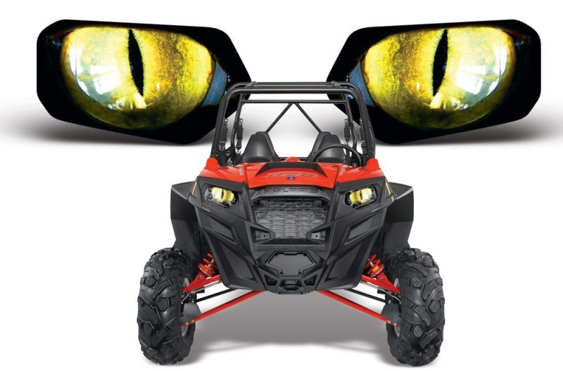 Наклейки на фары AMR HEAD LIGHT EYE GRAPHIC DECAL COVER для POLARIS RZR 800 900XP Желтый