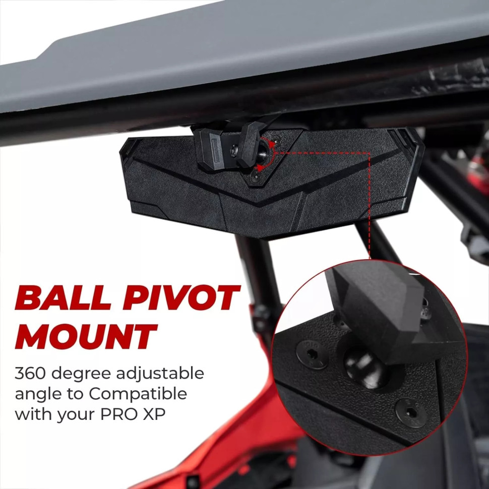 Зеркало заднего вида центральное RZR XP 1000 2024+ MTVPH0618-C 2883763 B0106-03201BK