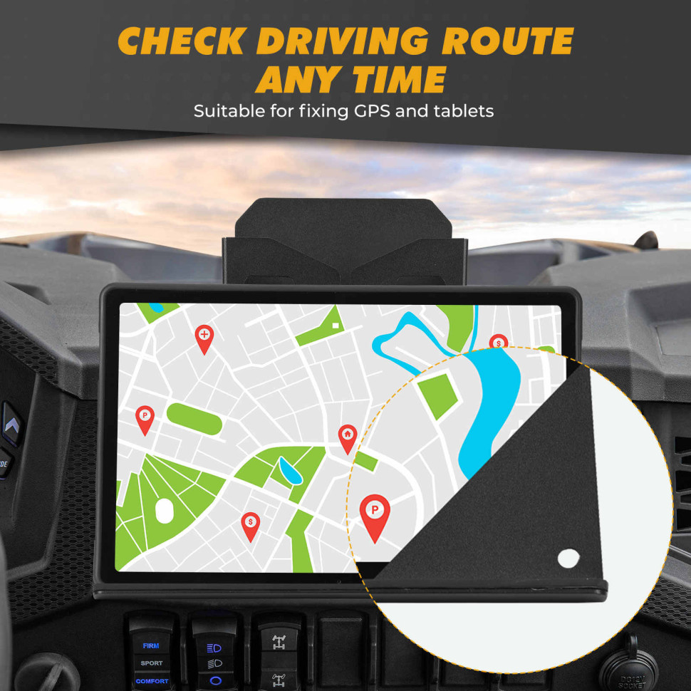 Подставка под планшет и рации Kemimoto  для Polaris RZR 1000 Turbo / Turbo S B0111-10101BK