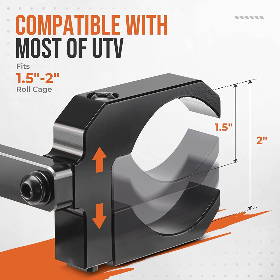 Держатель флага / фары усиленный двойной Kemimoto для всех UTV 1.5-2.0" B0111-05601BK