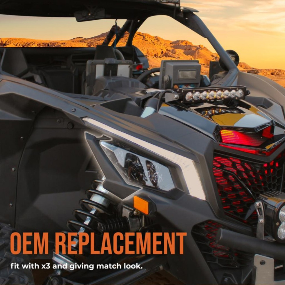 Защитная крышка передней фары для левая и правая Can-am Maverick X3, Max Turbo R XDS 2017- 2020 2021 705010628, 705010629 Kemi Moto GUA99 GUA99