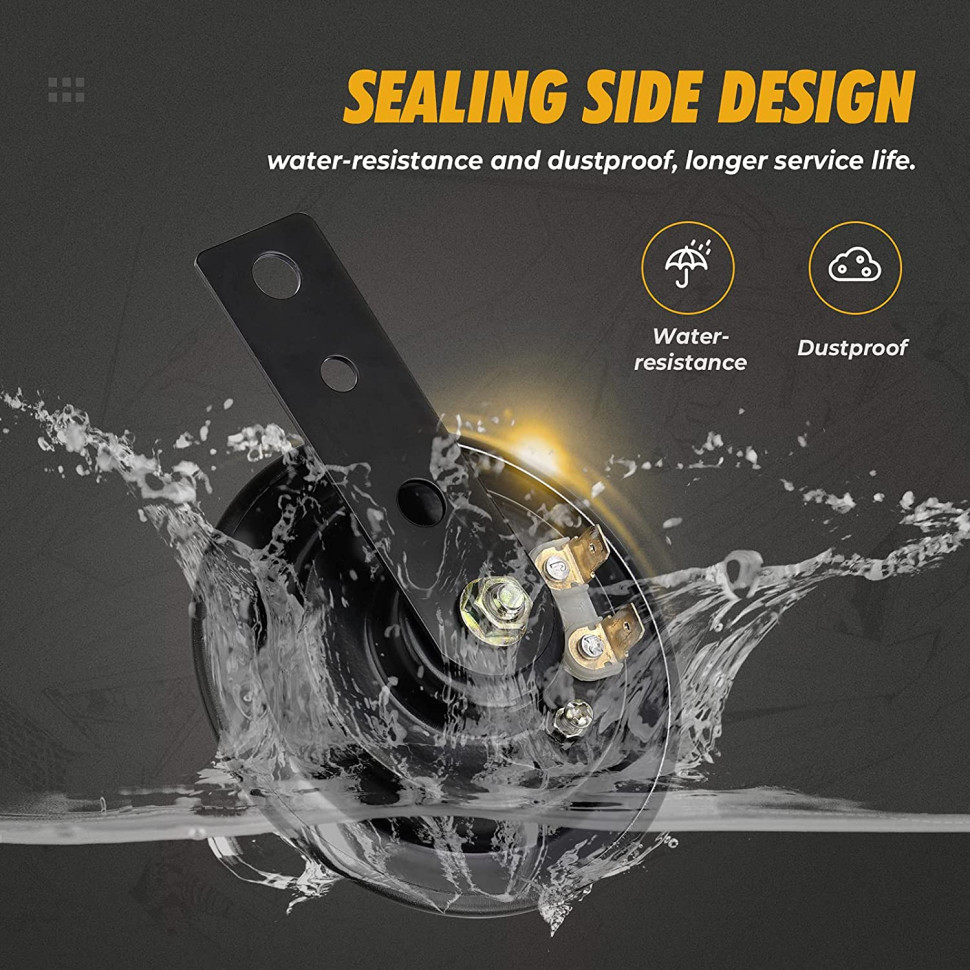 Гудок с кнопкой (звуковой сигнал) универсальный Kemimoto для UTV B0117-01001BK