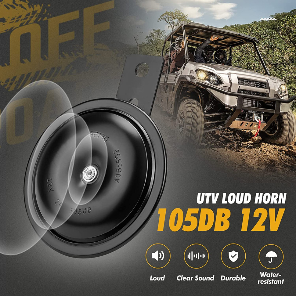 Гудок с кнопкой (звуковой сигнал) универсальный Kemimoto для UTV B0117-01001BK