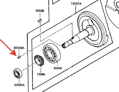 Сухарь коленвала Kawasaki KVF 750 92038-1051 92038-1051