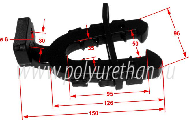 Крепление (держатель) рогатка (малое с изогнутым основанием) полиуретан 33-20-021-L