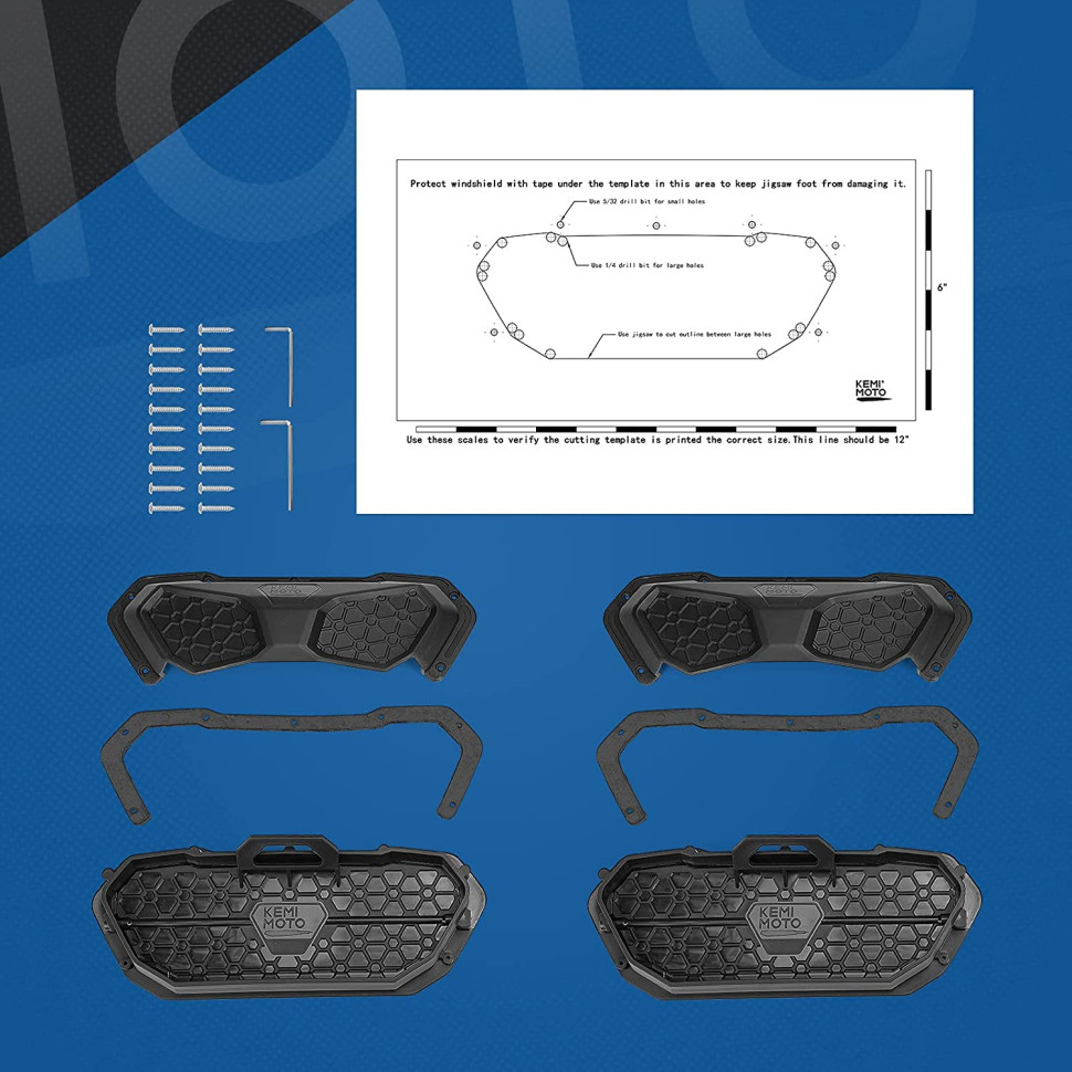 Вентиляция лобового стекла комплект Kemimoto B0110-10401BK