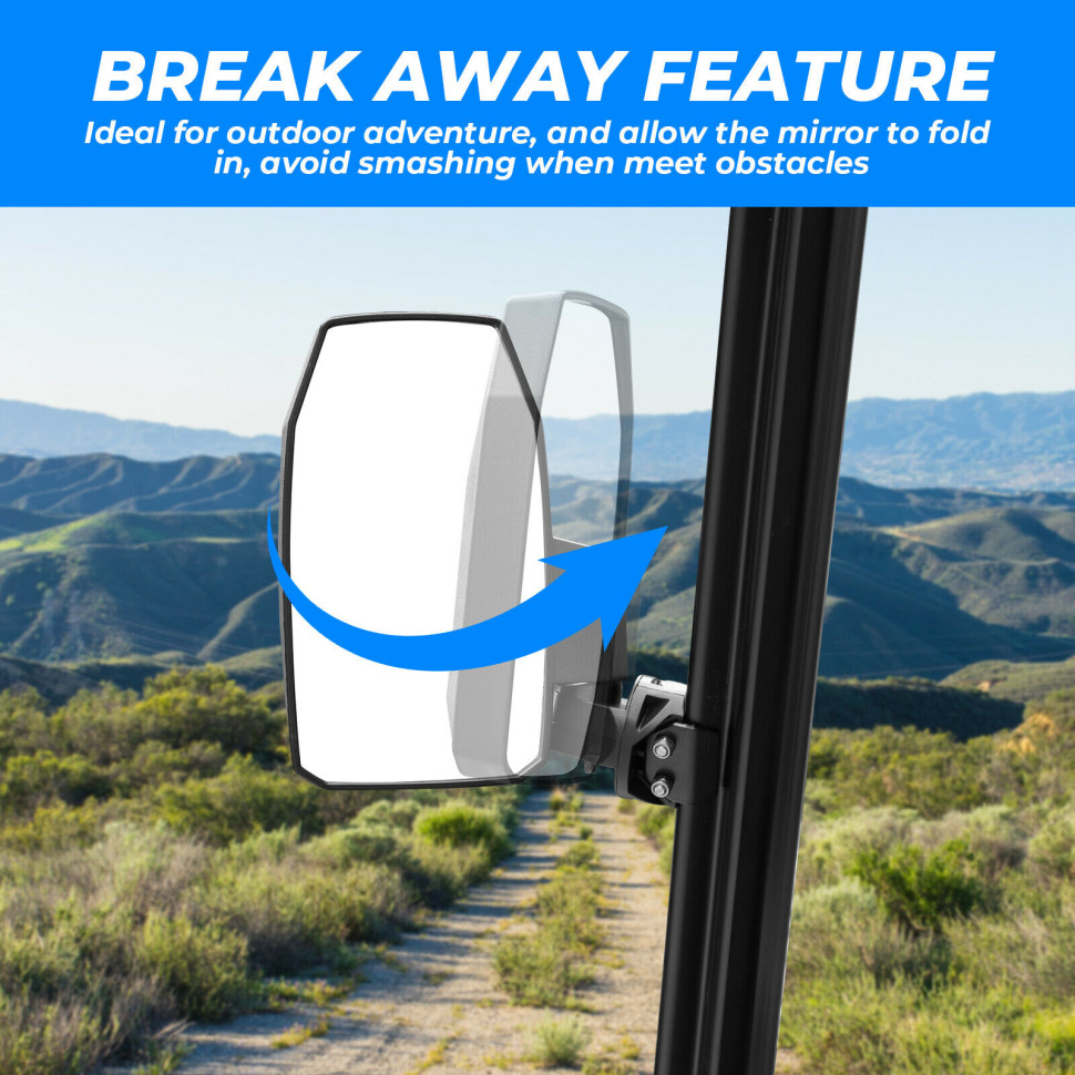 Зеркала заднего вида на профильную трубу Kemimoto для Polaris Ranger 900/1000 General B0106-07101BK